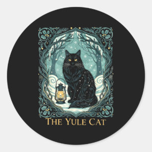 Creepmas Vintage The Yule Cat Tarot Card Dark Chri Classic Round Sticker