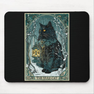 Creepmas Vintage The Yule Cat Tarot Card Dark Chri Mouse Pad