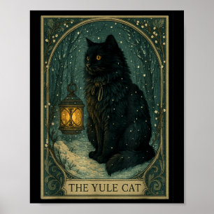 Creepmas Vintage The Yule Cat Tarot Card Dark Chri Poster