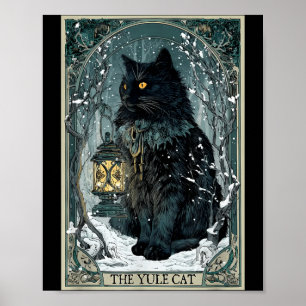 Creepmas Vintage The Yule Cat Tarot Card Dark Chri Poster