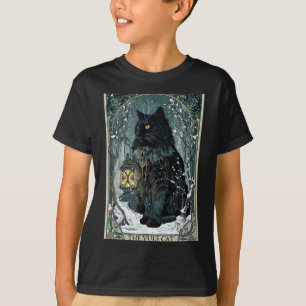 Creepmas Vintage The Yule Cat Tarot Card Dark Chri T-Shirt