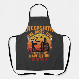 Creepshow Halloween Zombie Haunted House Sunset Ba Apron