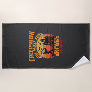 Creepshow Halloween Zombie Haunted House Sunset Ba Beach Towel