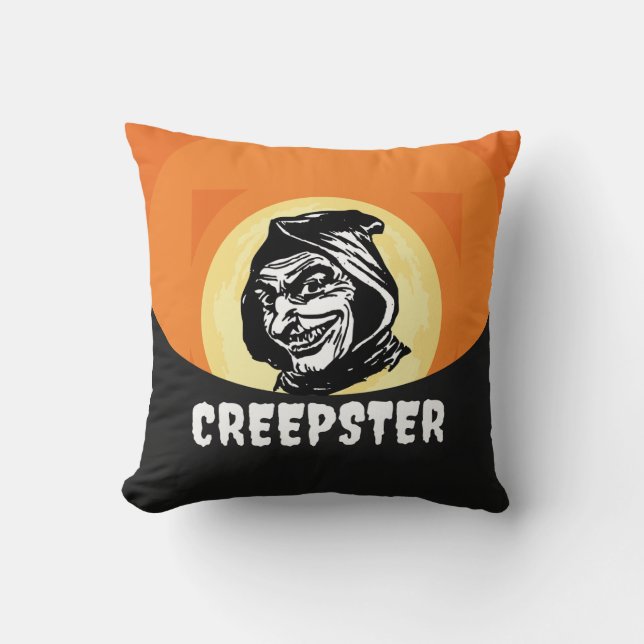 Creepster Cozy Throw Pillow (Front)
