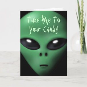 Creepy Alien Halloween Card