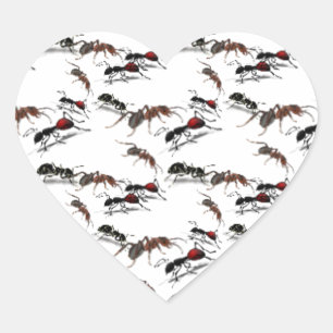 Creepy Ants - unique pattern design accessories Heart Sticker