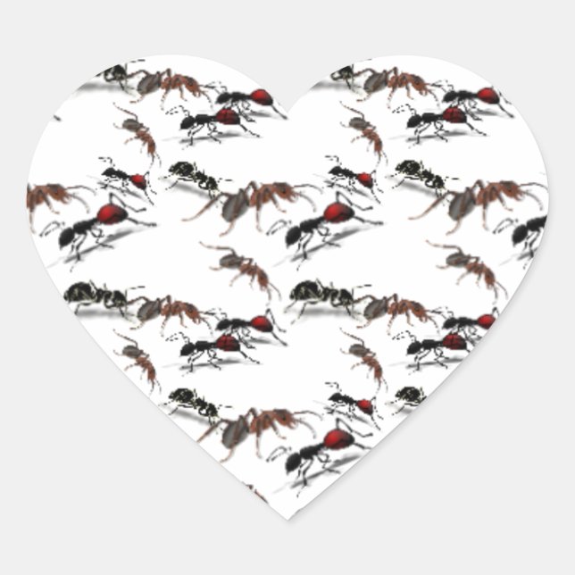 Creepy Ants - unique pattern design accessories Heart Sticker (Front)