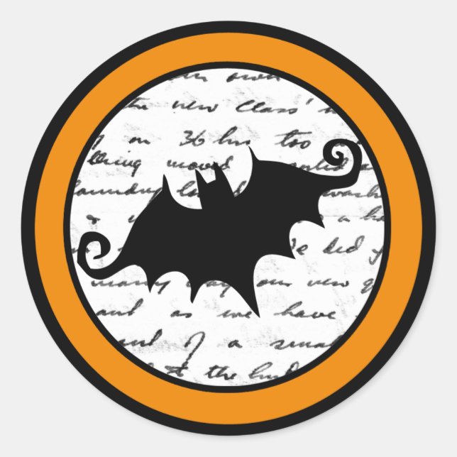 Creepy Bat Halloween Stickers Or Seals (Front)