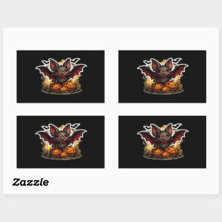 🦇🎃 Creepy Bat & Pumpkin – Spooky Halloween Night Sticker