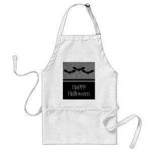 Creepy Bats Halloween Apron, Light Grey Standard Apron