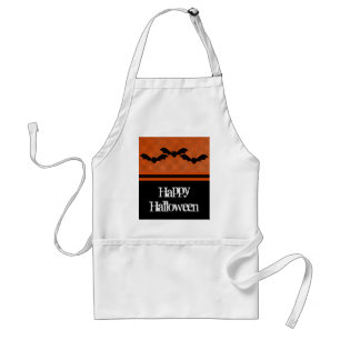 Creepy Bats Halloween Apron, Orange Standard Apron