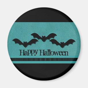 Creepy Bats Halloween Magnet, Teal Magnet