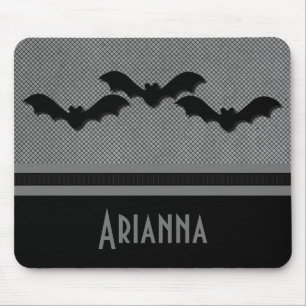 Creepy Bats Halloween Mousepad, Light Grey Mouse Pad