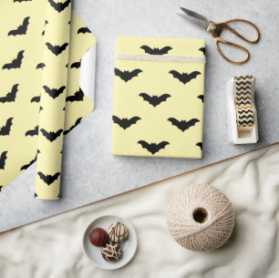 Creepy Bats Seamless Wrapping Paper for Halloween