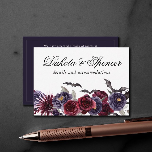 Creepy Beautiful | Dark Floral and Bats Details Enclosure Card (Creator Uploaded)