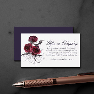 Creepy Beautiful   Gothic Floral Bat Gifts Display Enclosure Card