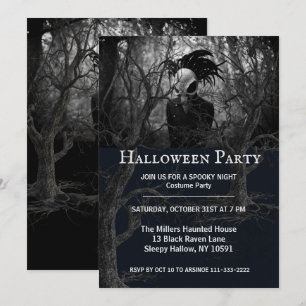 Creepy Bird Skull Halloween Party Invitation