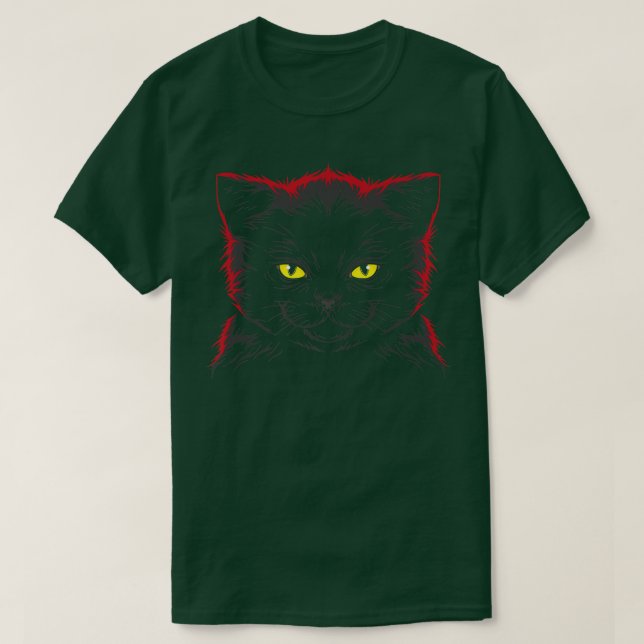 Creepy Black Cat 88  T-Shirt (Design Front)