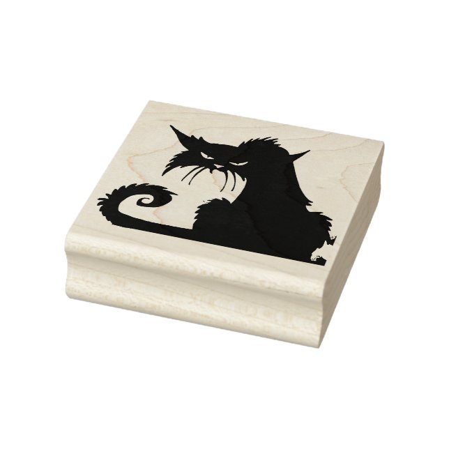 Creepy Black Cat Rubber Stamp (Stamp)