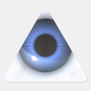 creepy blue eyes triangle sticker