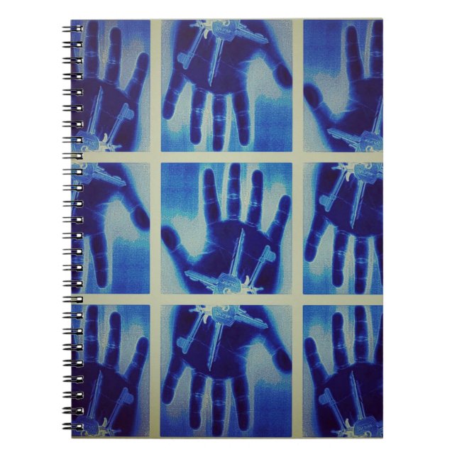 creepy blue hand notebook (Front)
