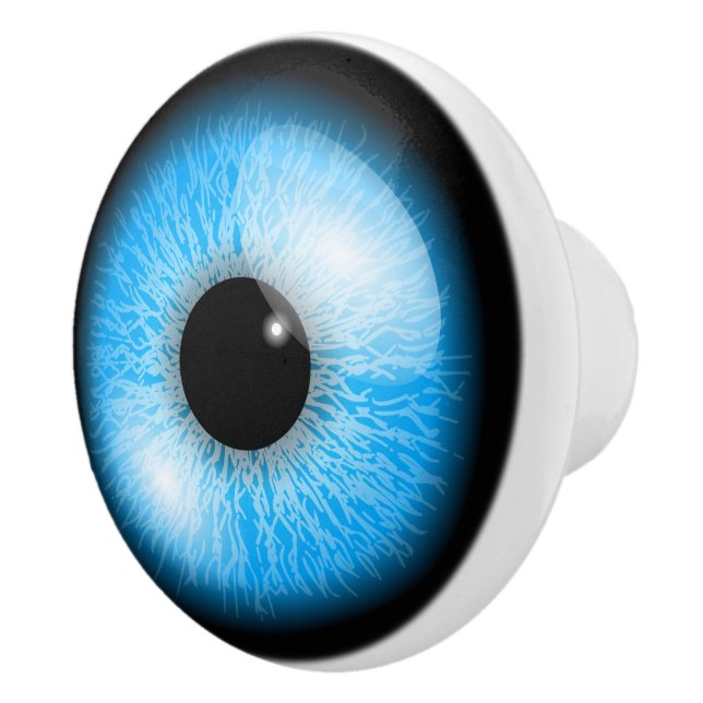 Creepy Blue Realistic Eyeball Ceramic Knob (Right)