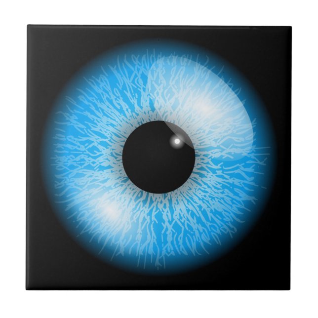 Creepy Blue Realistic Eyeball Tile (Front)