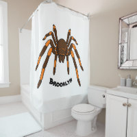 Creepy brown and orange tarantula spider cartoon