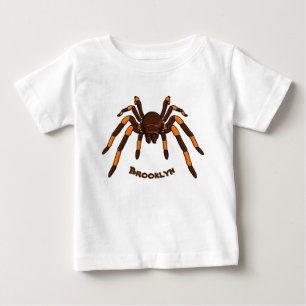 Creepy brown and orange tarantula spider cartoon baby T-Shirt