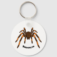 Creepy brown and orange tarantula spider cartoon