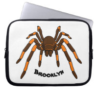 Creepy brown and orange tarantula spider cartoon