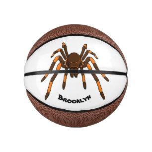 Creepy brown and orange tarantula spider cartoon  mini basketball