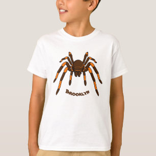 Creepy brown and orange tarantula spider cartoon T-Shirt