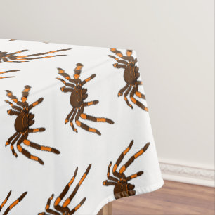 Creepy brown and orange tarantula spider cartoon  tablecloth