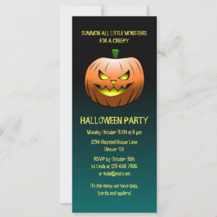Creepy Burning Halloween Pumpkin Invitation