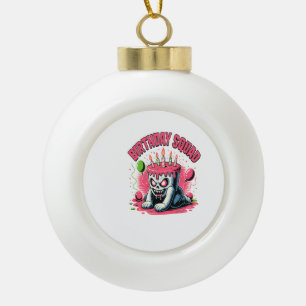 Creepy Cake Skull Birthday Squad Ceramic Ball Christmas Ornament