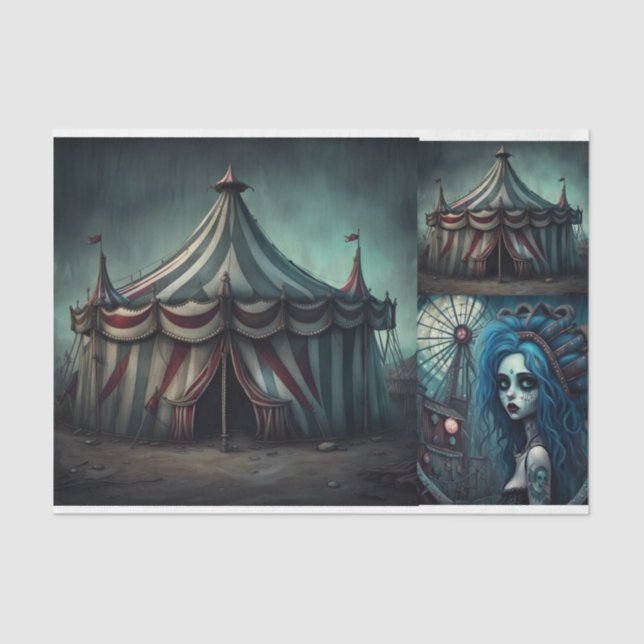 Creepy Carnival Board Decoupage Paper  (Front)