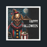 Creepy Carnival Clown Halloween Party  Napkin<br><div class="desc">Customize with any text.</div>