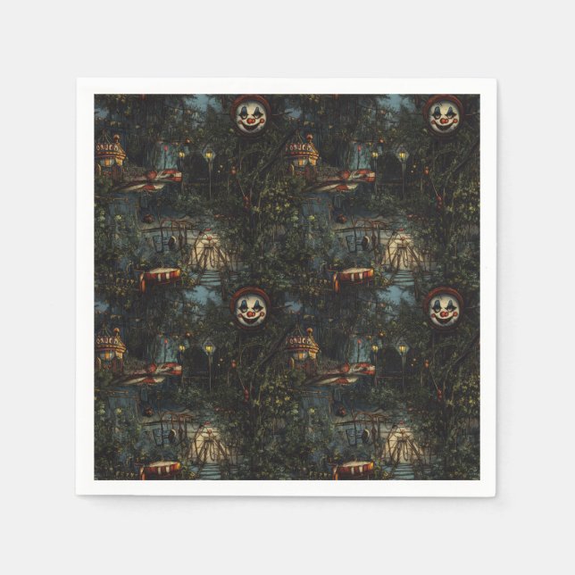 Creepy Carnival Halloween Napkin (Front)