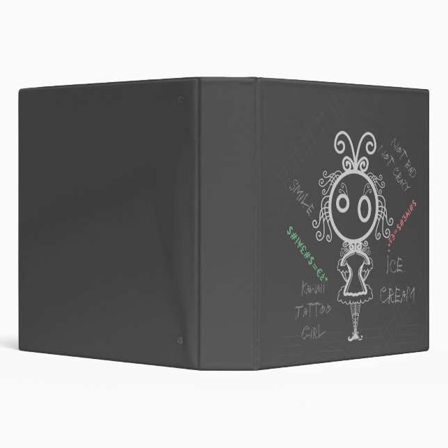 Creepy Cartoon Kawaii Tattoo Girl Binder (Background)