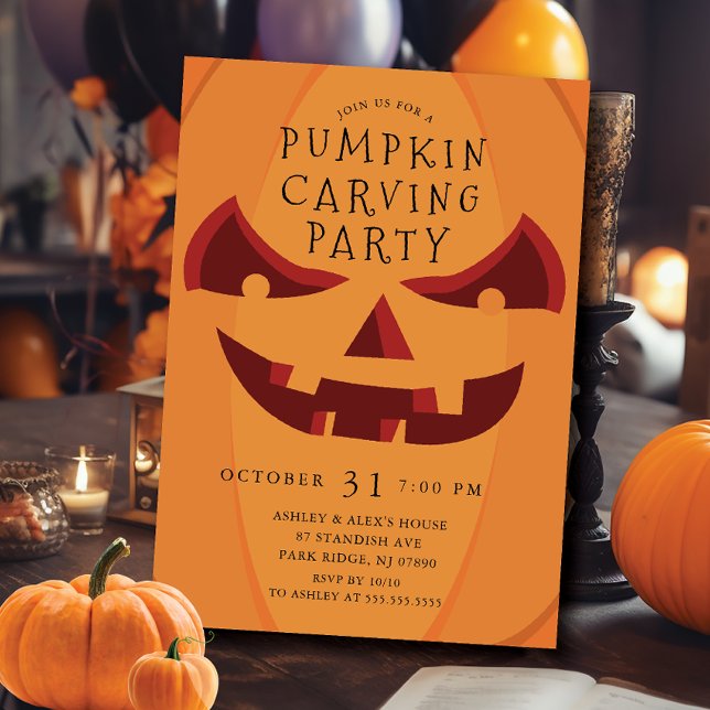 Creepy Carvings Halloween Invitation (Creator Uploaded)