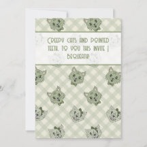 Creepy Cat Green Halloween