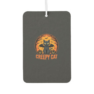 Creepy Cat Halloween Bat Moon Graphic Design_1 Air Freshener