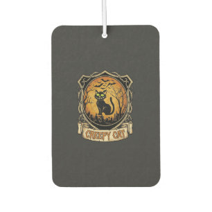 Creepy Cat Halloween Black Graveyard Bats Air Freshener