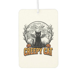Creepy Cat Halloween Vintage Engraving Design_1 Air Freshener