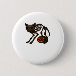 Creepy Cat Skeleton Halloween Gift Classic T-Shirt 2 Inch Round Button