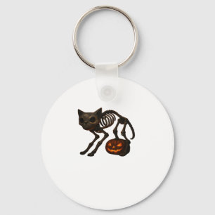 Creepy Cat Skeleton Halloween Gift Classic T-Shirt Keychain