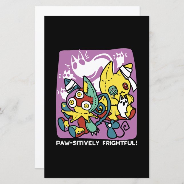 Creepy Cats Halloween Art: Paw-sitively Frightful (Front/Back)