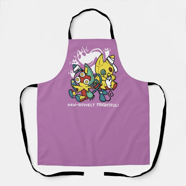 Creepy Cats Halloween Art: Paw-sitively Frightful Apron (Front)