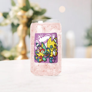 Creepy Cats Halloween Art: Paw-sitively Frightful Can Glass